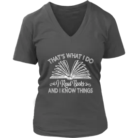 "I Read Books" V-neck Tshirt