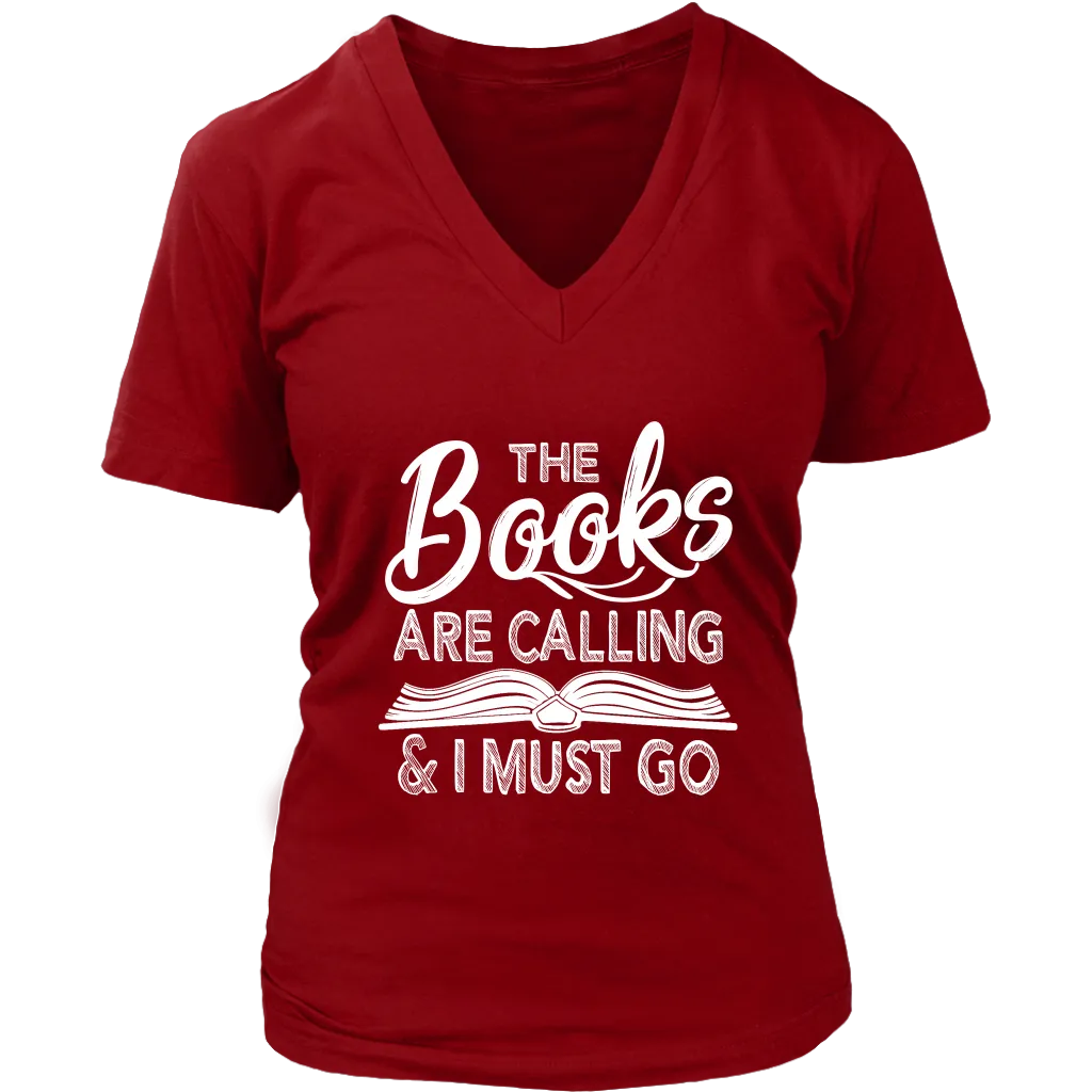 "The Books Are Calling" V-neck Tshirt