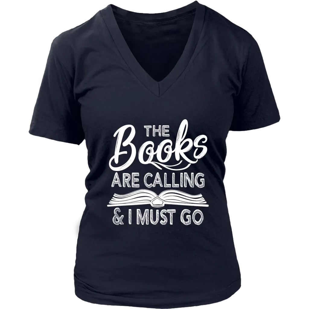 "The Books Are Calling" V-neck Tshirt