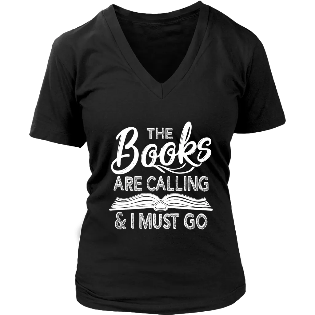 "The Books Are Calling" V-neck Tshirt