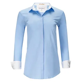 Relaxed Button Down Shirt - Blue