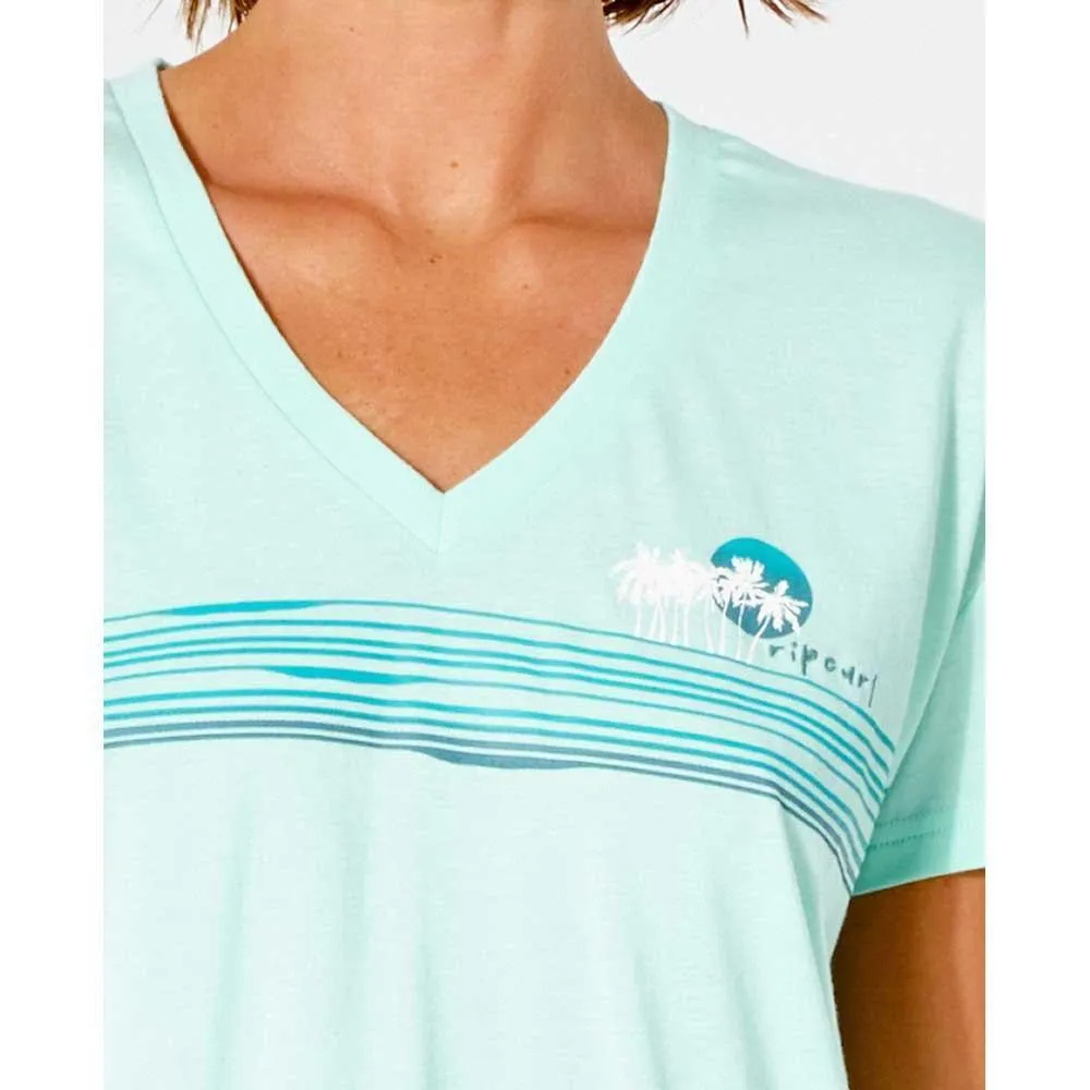 Rip Curl Sunset V Neck Ladies Tee Light Aqua