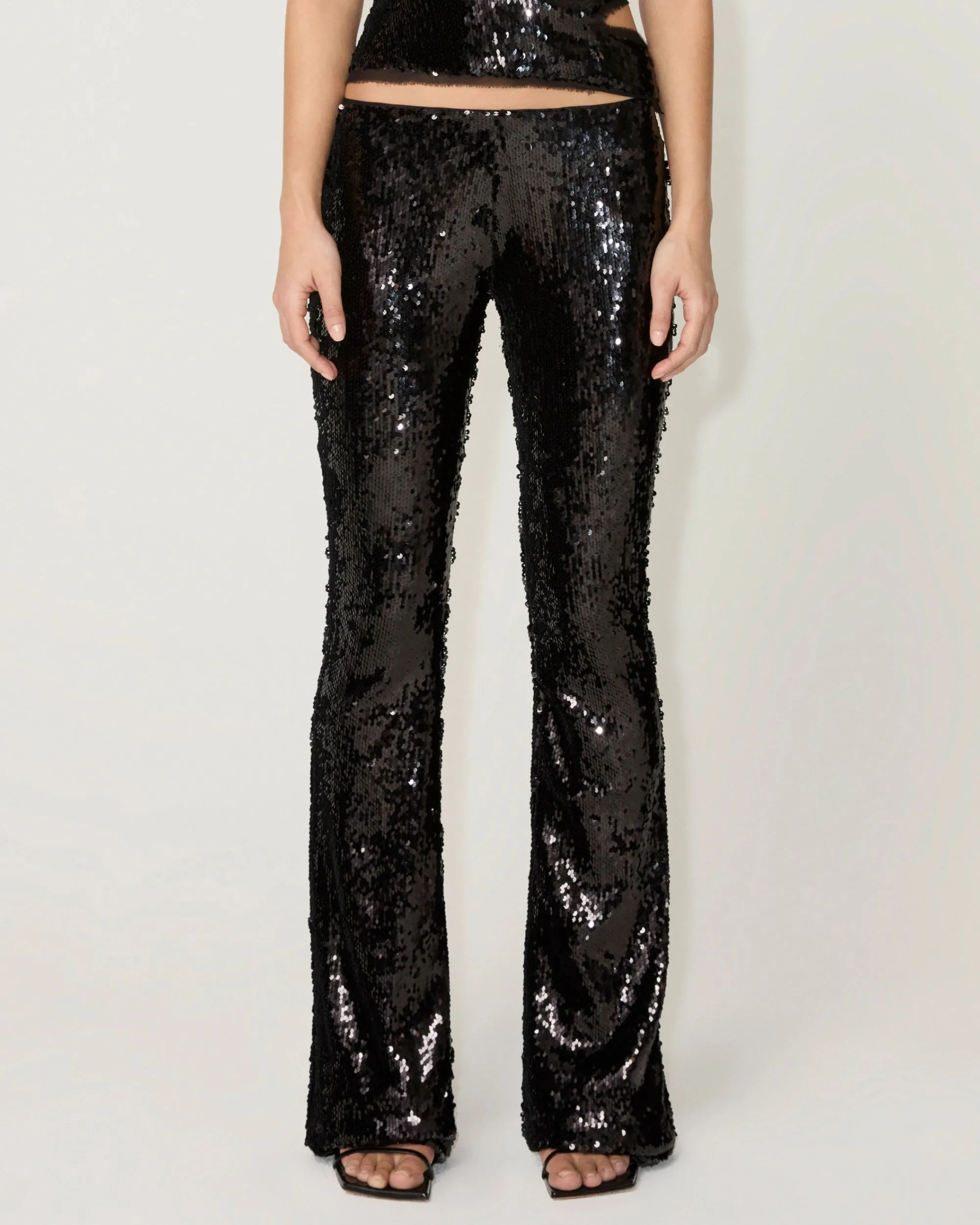 Sequin Low Rise Pant | Black