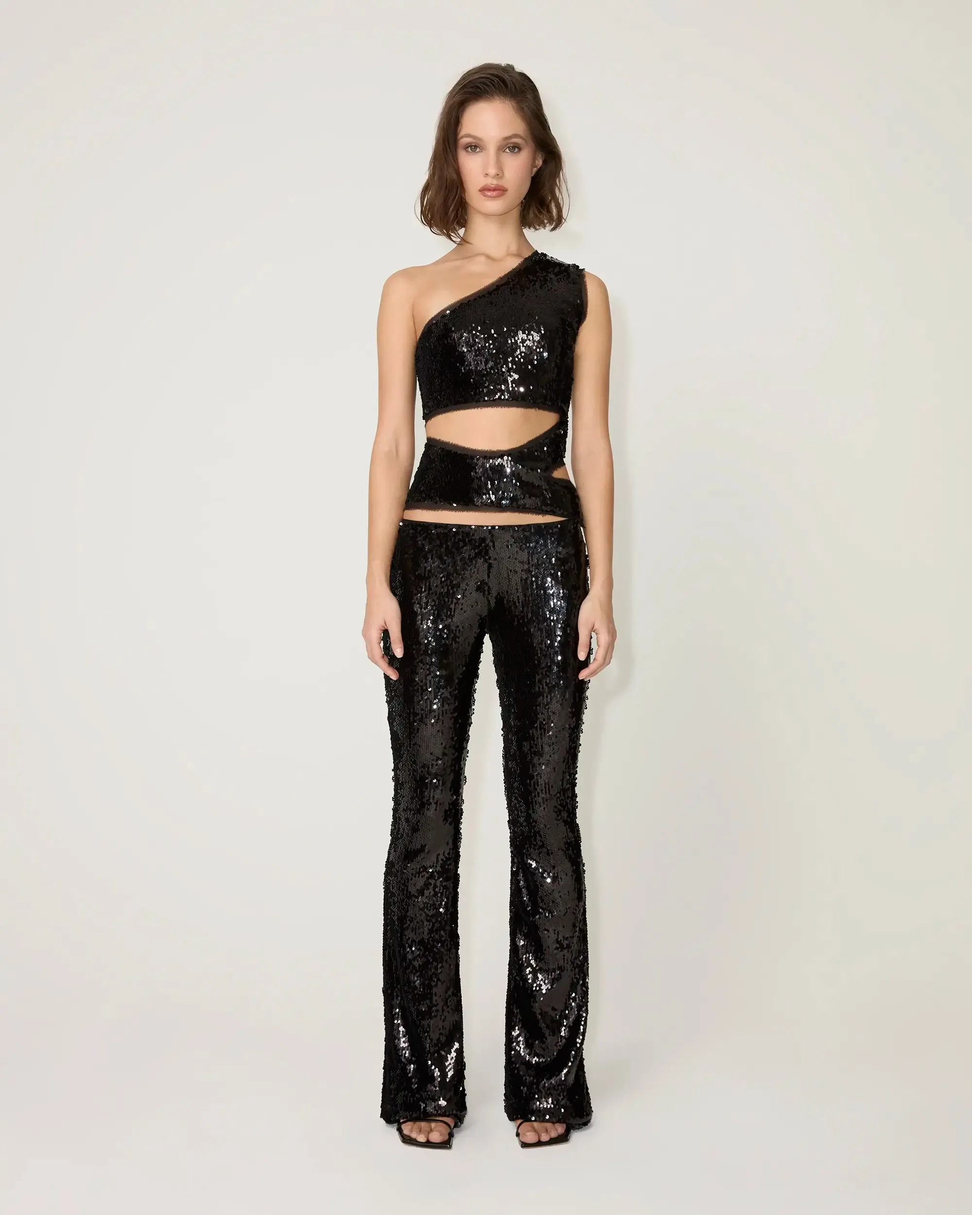 Sequin Low Rise Pant | Black