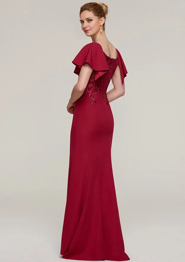 Sheath/Column Floor-Length Mother of the Bride Dresses With Split Appliqued