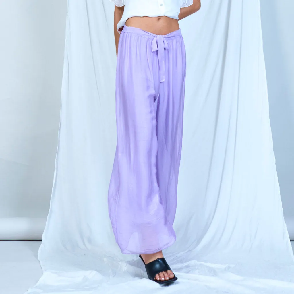 Silk chiffon sleek charcoal drawstring palazzo pants wholesale