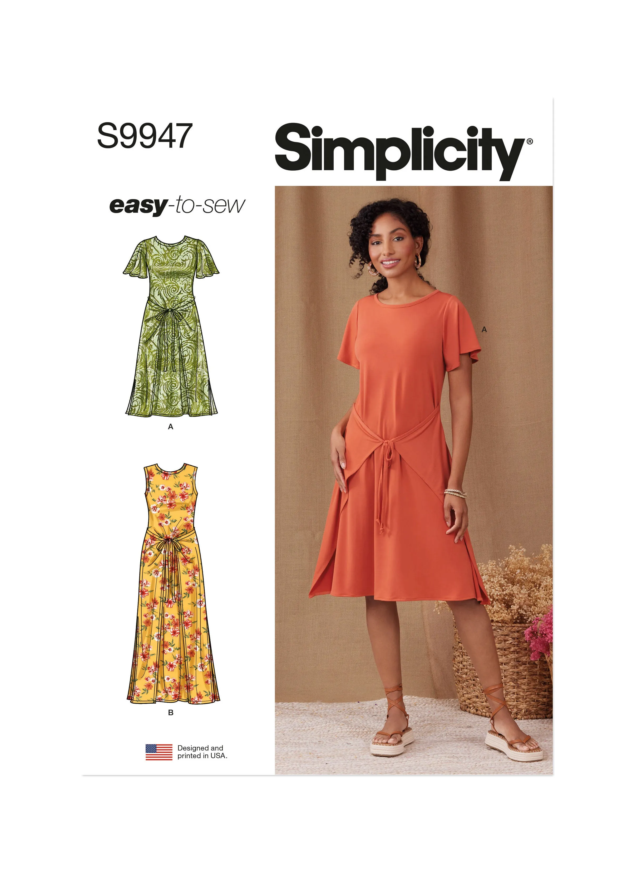 Simplicity Pattern 9947 Misses' Knit Dress with Sleeve and Length Variations