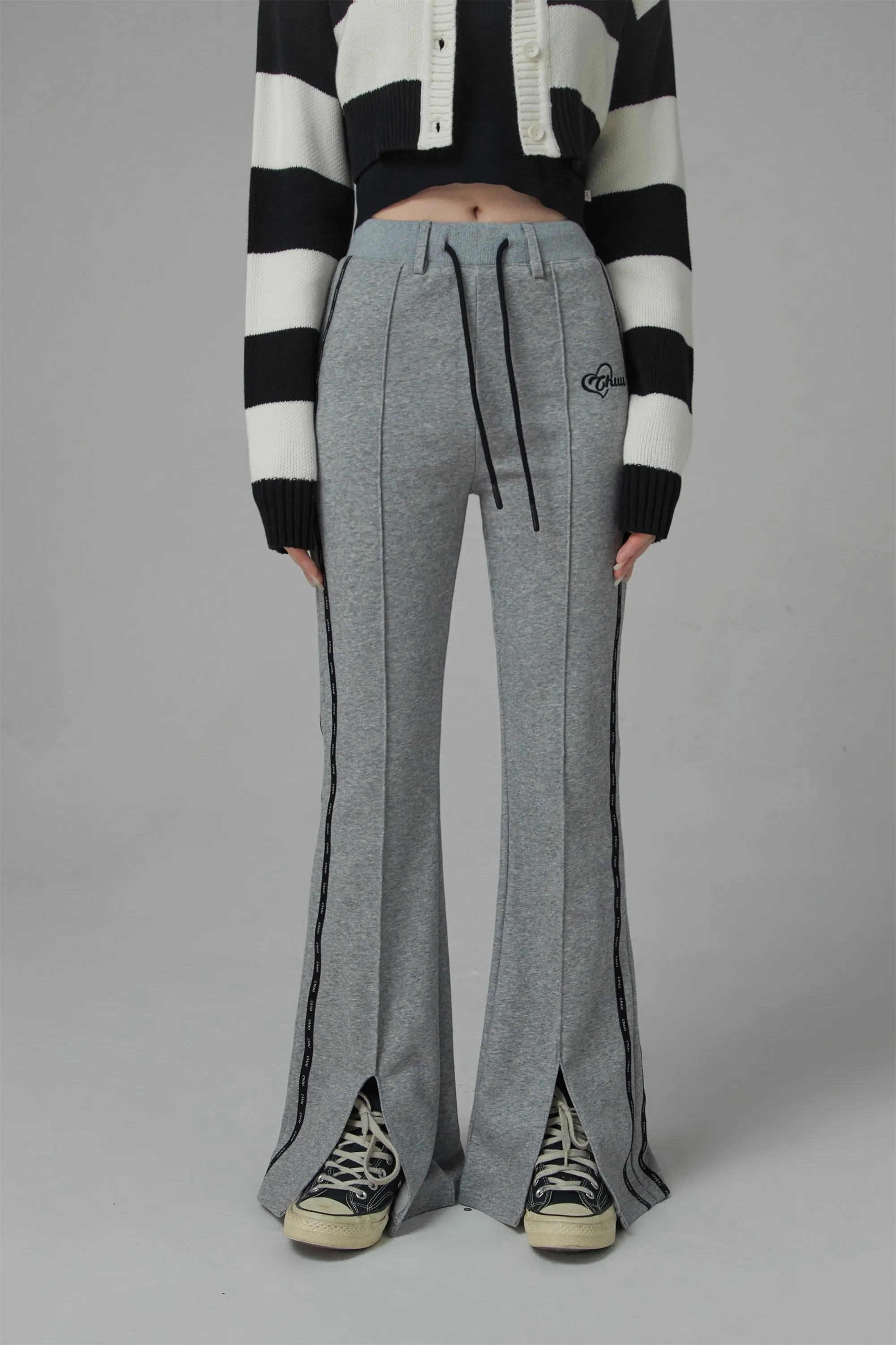 Slit Bootcut Sweat Pants