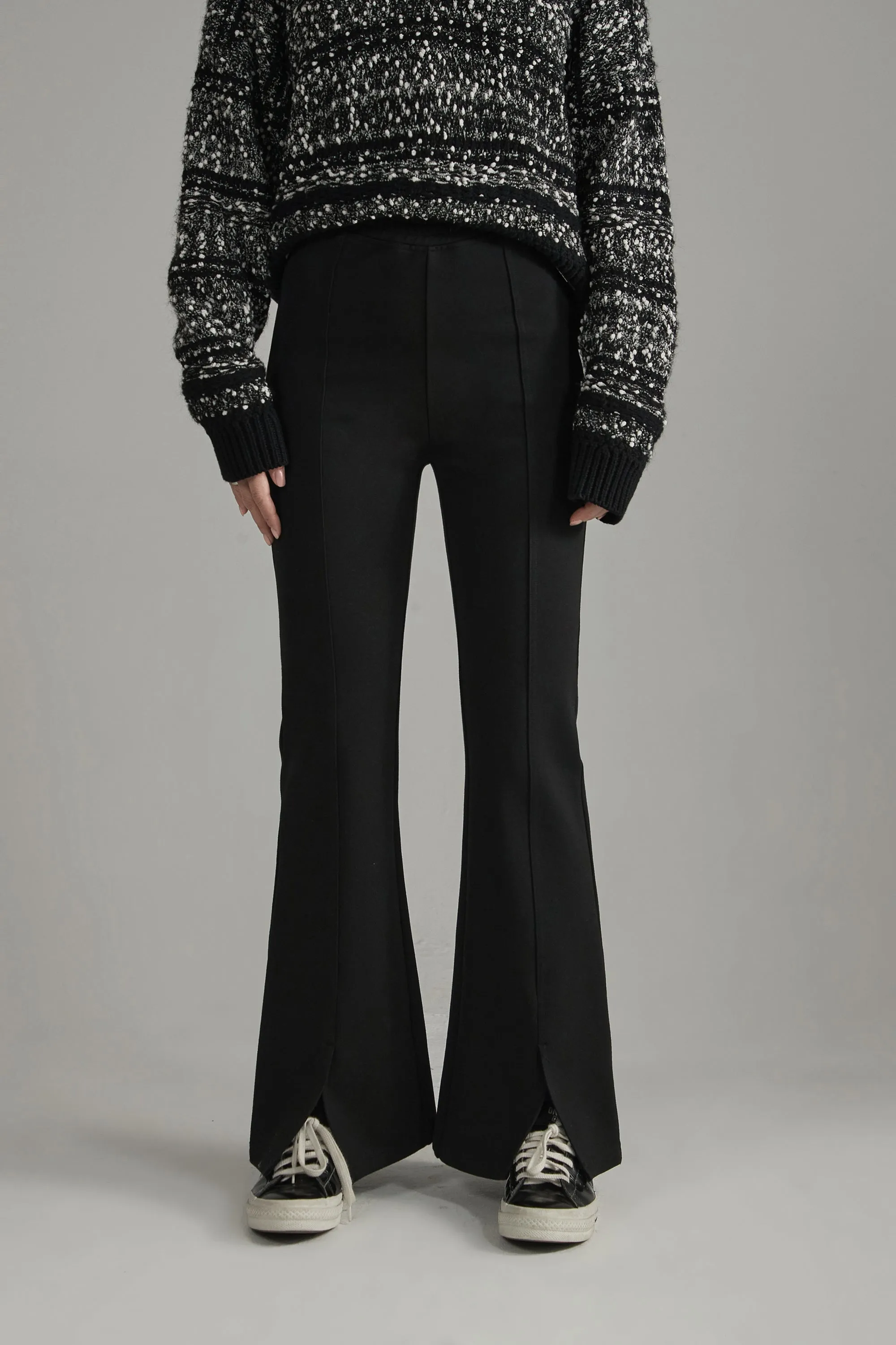 Slit Lined Bootcut Pants