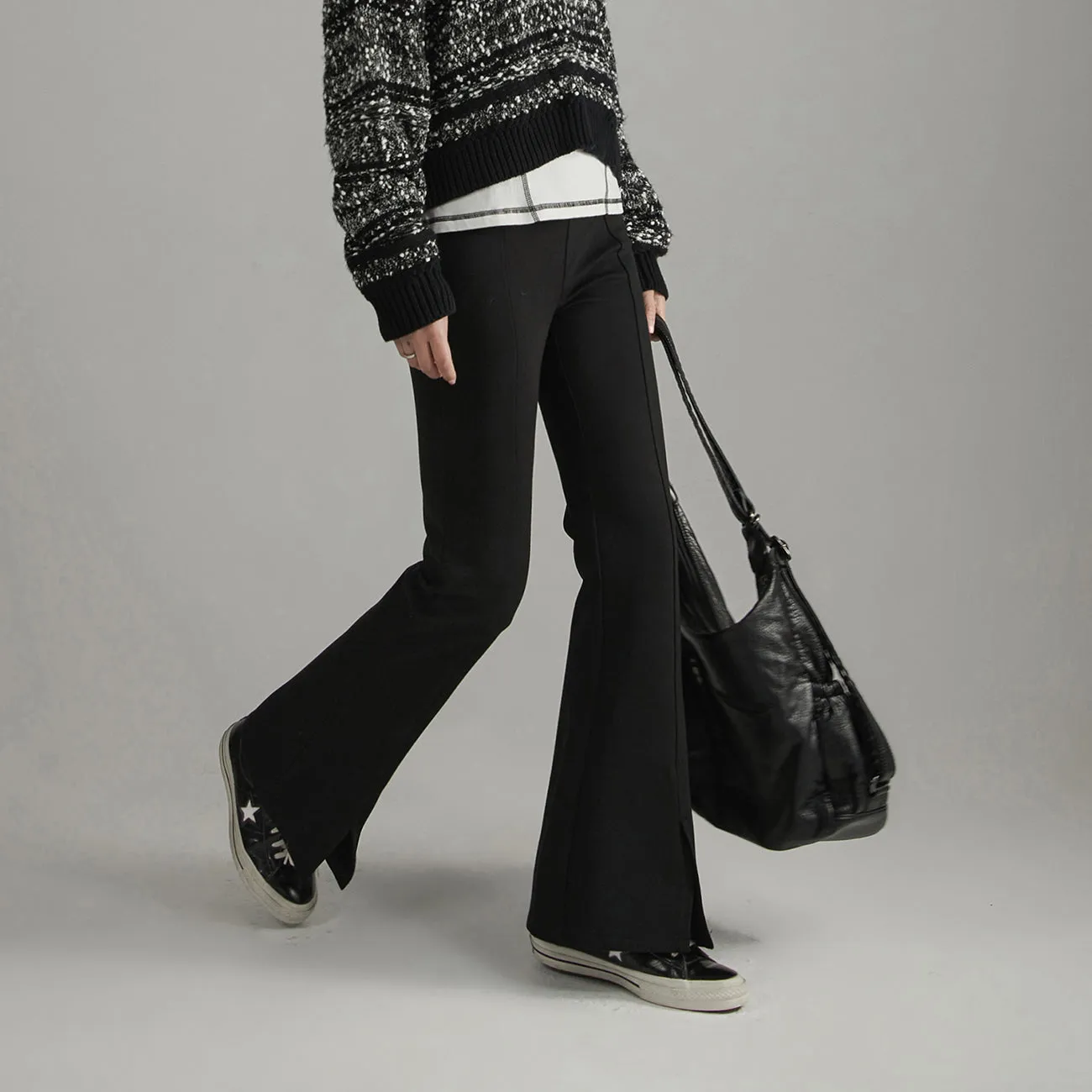 Slit Lined Bootcut Pants