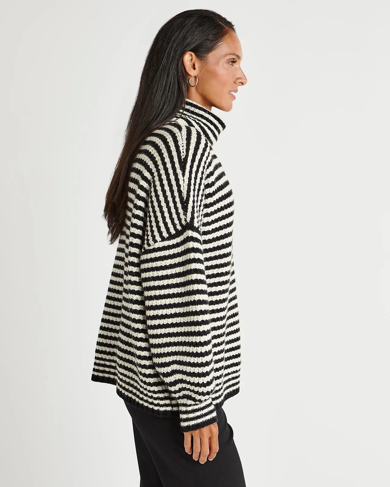 Splendid x Cella Jane Cashblend Striped Turtleneck Sweater