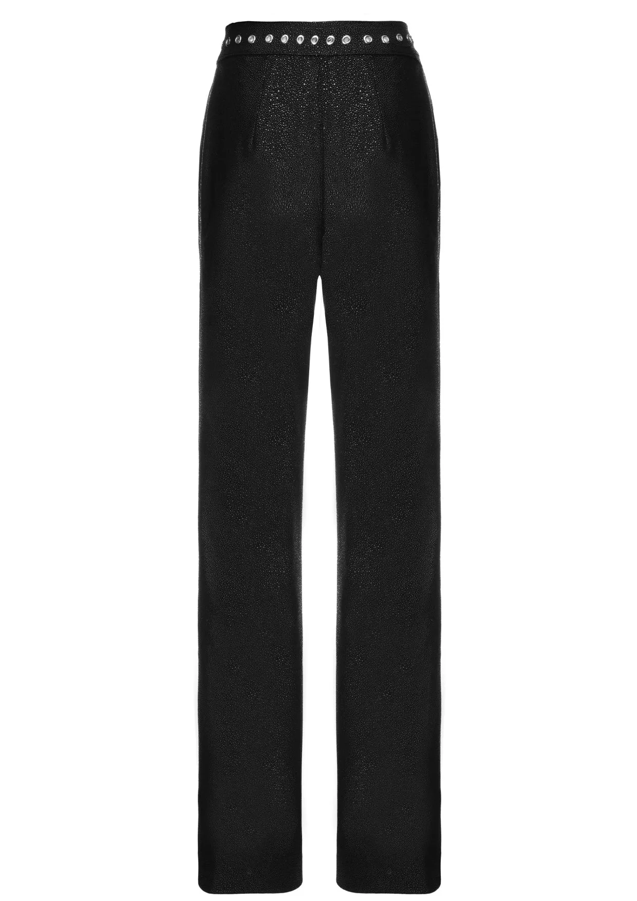 Textured Vegan Leather Trousers