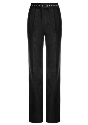 Textured Vegan Leather Trousers