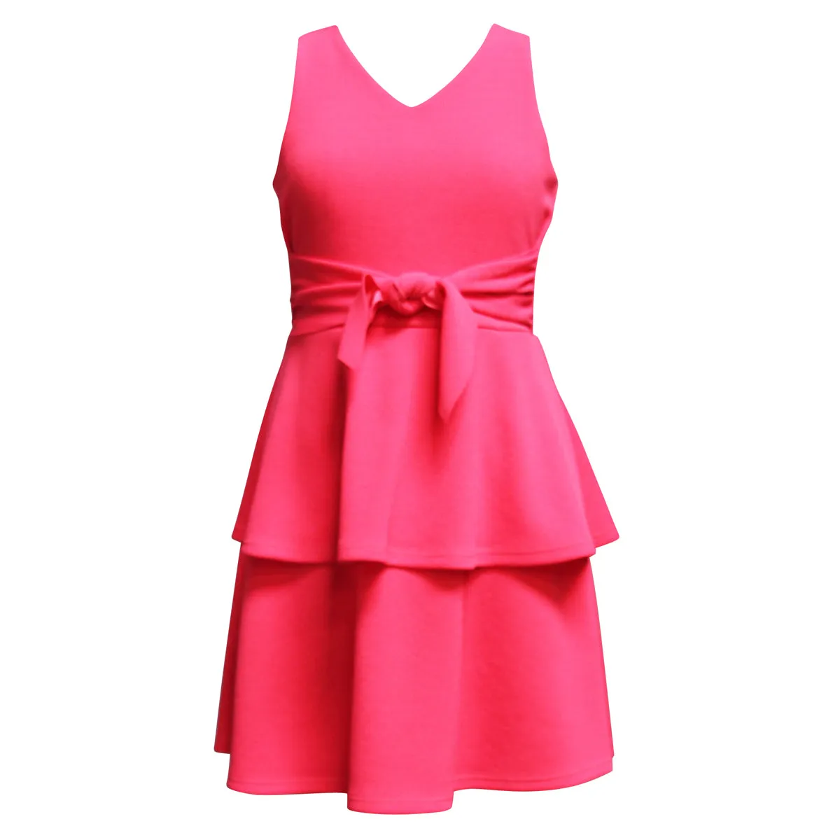 Tween Sleeveless Knit Peplum Dress