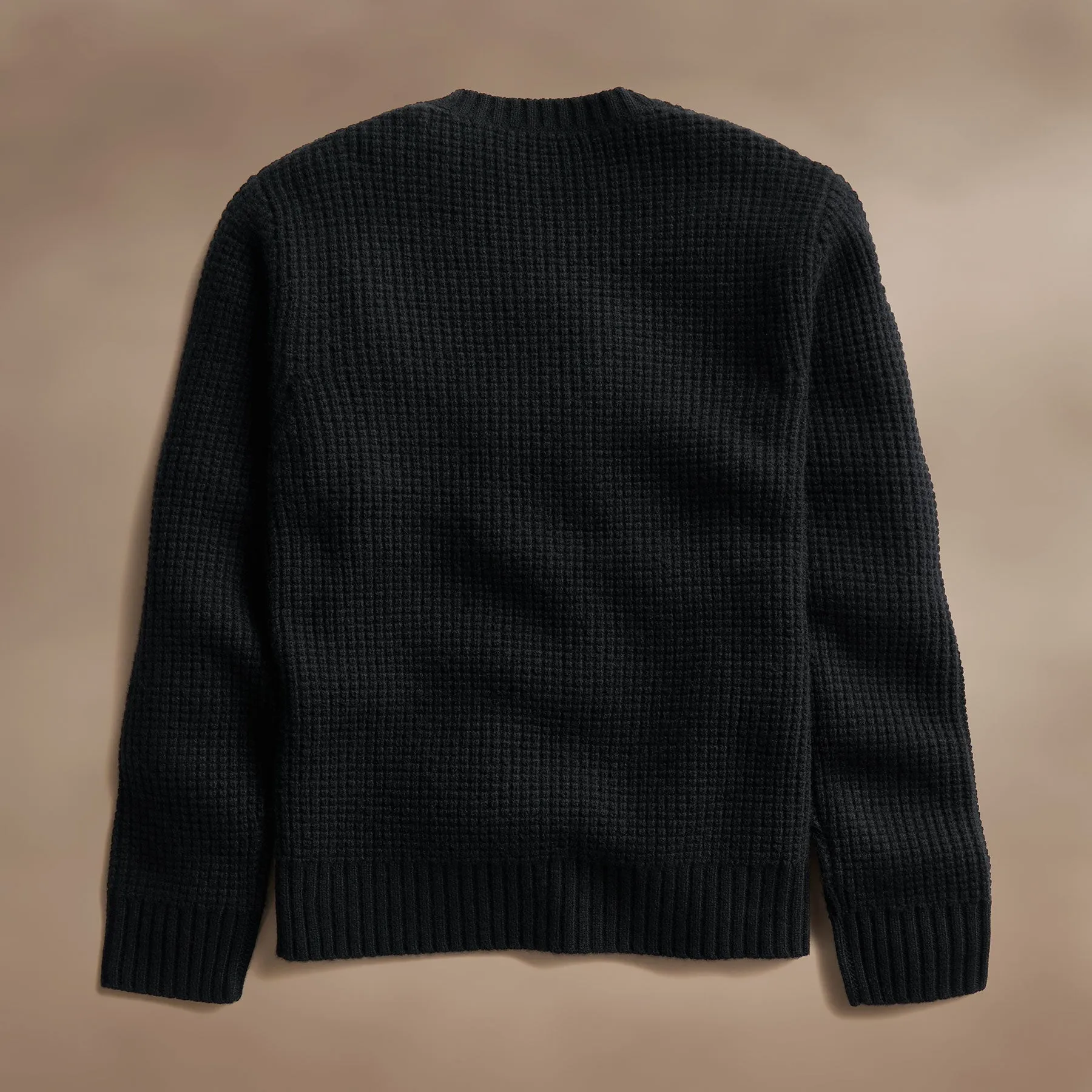 Waffle Knit Sweater - Black