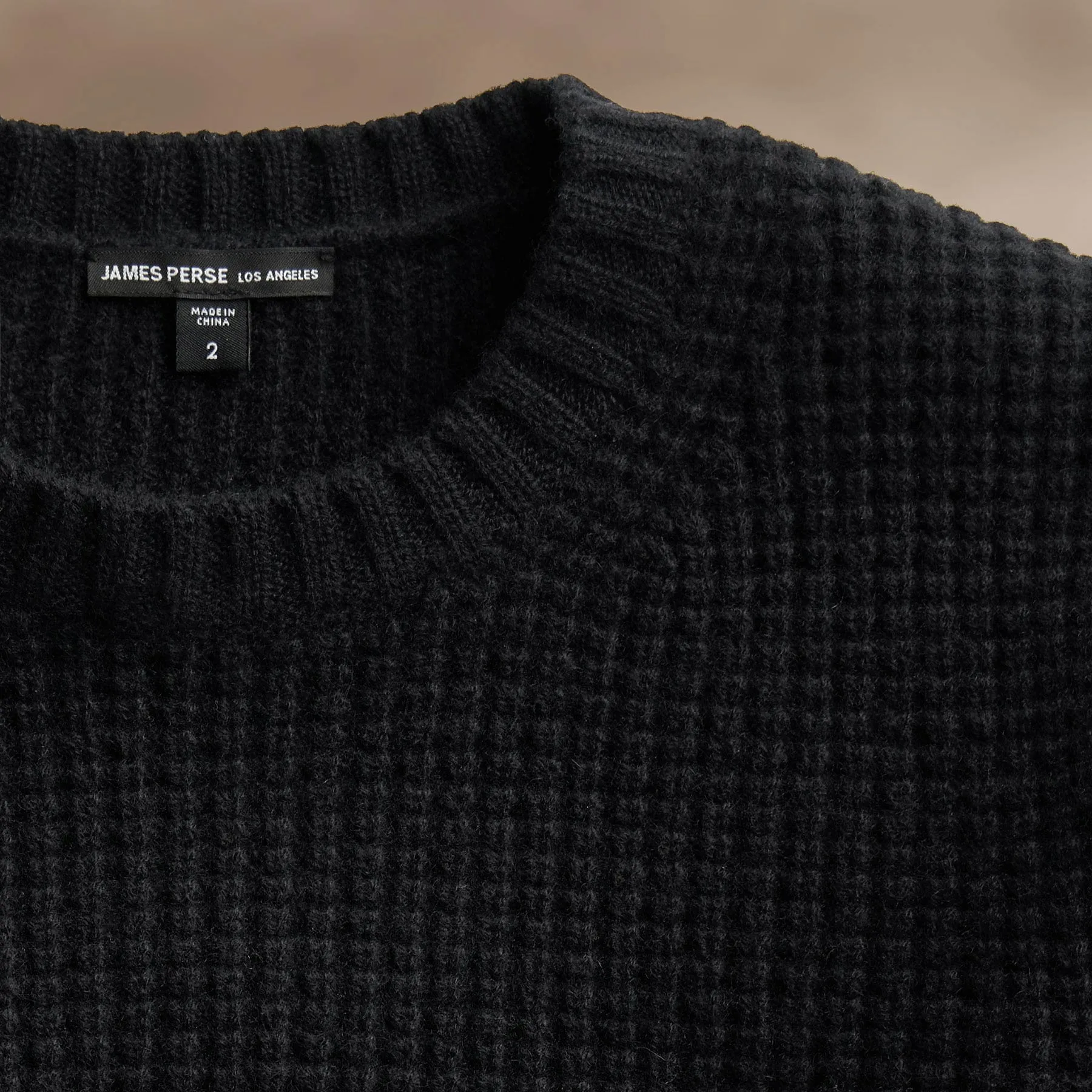 Waffle Knit Sweater - Black