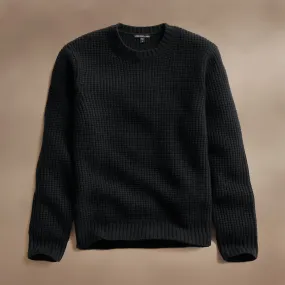 Waffle Knit Sweater - Black