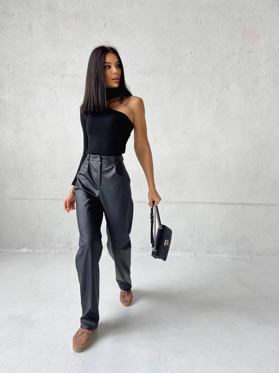 Warmed Eco-leather trousers “Liana”