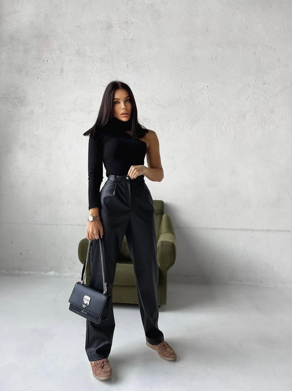 Warmed Eco-leather trousers “Liana”