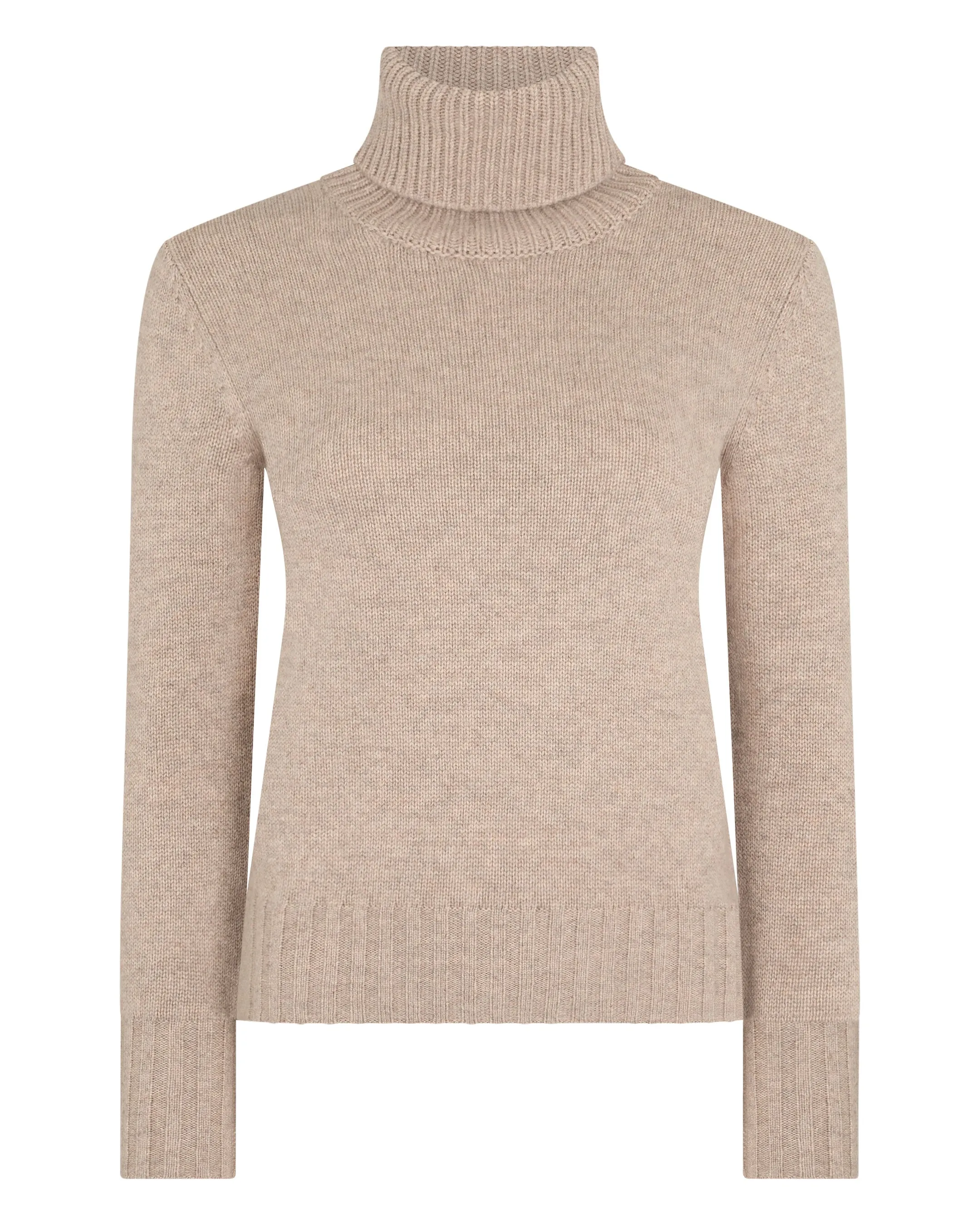 Women's Hazel Chunky Roll Neck Cashmere Jumper Oatmeal Brown